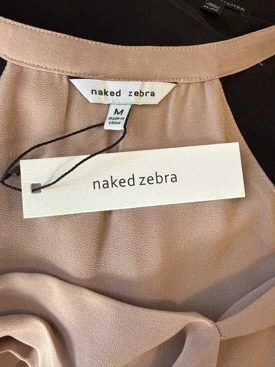 NWT Naked Zebra Mauve Wrap Cami Top Size Medium - Picture 5 of 6